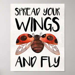 Ladybug Wall Art Deco - Spread your Flüge und Fly Poster