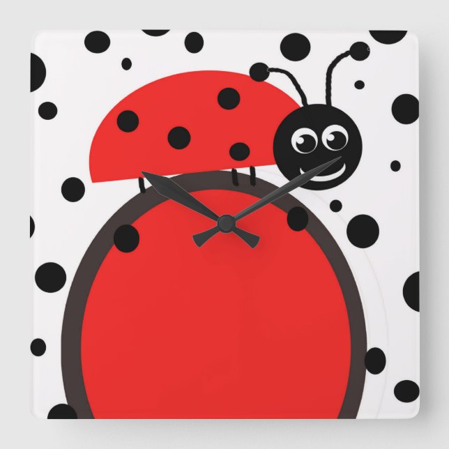 Ladybug Wallclock Quadratische Wanduhr (Vorderseite)