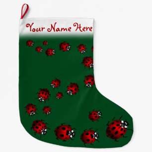 Ladybug Weihnachts-Strumpf Personalisiert Ladybird Großer Weihnachtsstrumpf