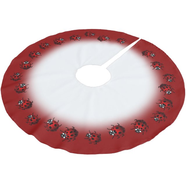 Ladybug Weihnachtsbaumrock Ladybird Holiday Deko Polyester Weihnachtsbaumdecke (Schrägansicht)