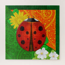 Ladybug Whimsey 3D Folk Art