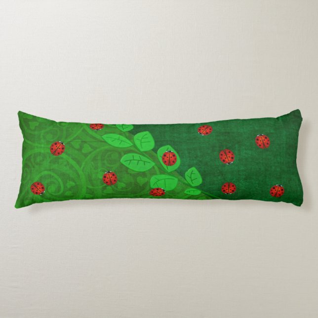 Ladybug Whimsey 3D Folk Art Seitenschläferkissen (Vorderseite)