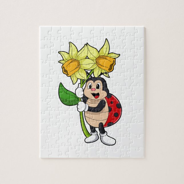 Ladybug with Flower Daffodil (Vertikal)