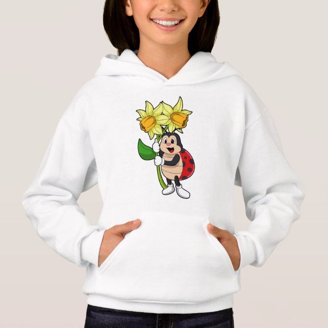 Ladybug with Flower Daffodil Hoodie (Vorderseite)