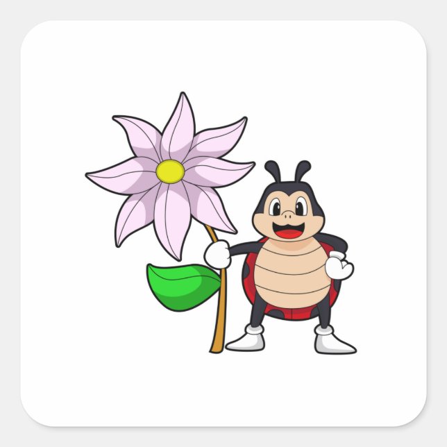 Ladybug with quadratischer aufkleber (Vorderseite)