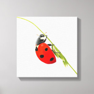 Ladybug zeichnend leinwanddruck