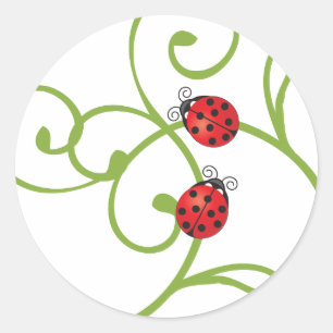 Ladybug zu Wein Runder Aufkleber