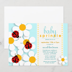 Ladybugs and Daisies Baby Sprinkle Einladungen