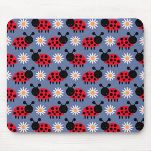 Ladybugs and Daisies Pattern Mousepad