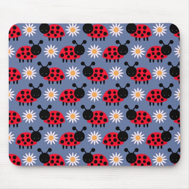 Ladybugs and Daisies Pattern Mousepad (Vorne)