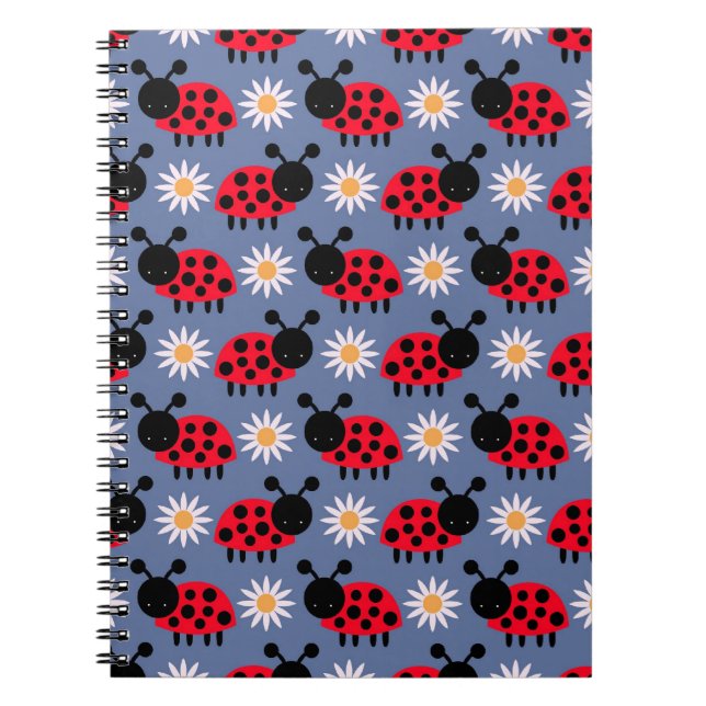 Ladybugs and Daisies Pattern Notizblock (Vorderseite)