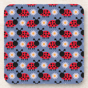 Ladybugs and Daisies Pattern Untersetzer