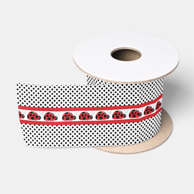 Ladybugs and Polka Dots Party Satinband (Spule)