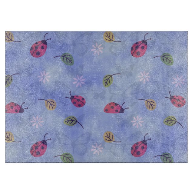 Ladybugs, Blätter und Schmetterlinge Schneidebrett (Vorderseite)