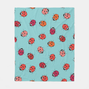 Ladybugs, blauer Hintergrund, bezauberndes, nahtlo Fleecedecke