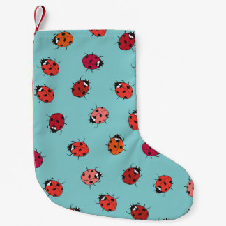 Ladybugs, blauer Hintergrund, bezauberndes, nahtlo Kleiner Weihnachtsstrumpf