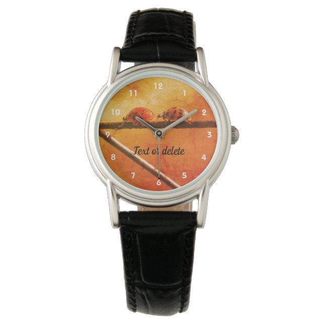 Ladybugs folgen dem Führer Abstrakt Personalisiert Armbanduhr (Vorderseite)