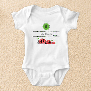Ladybugs geben den Namen schwarz und grün an Baby Strampler