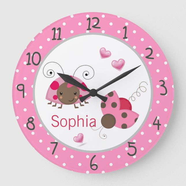 Ladybugs Große Wanduhr (Vorderseite)