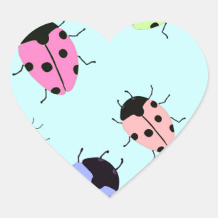 LADYBUGS Herz-Aufkleber