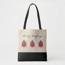 Ladybugs | Lovely Trio of Ladybugs Tote Bag