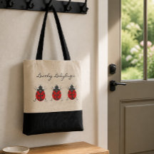 Ladybugs | Lovely Trio of Ladybugs Tote Bag