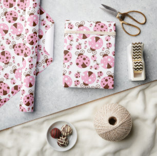 Ladybugs-Muster, Niedliche Ladybugs, rosa Ladybugs Geschenkpapier