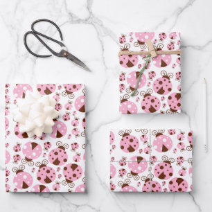 Ladybugs-Muster, Niedliche Ladybugs, rosa Ladybugs Geschenkpapier Set