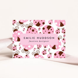 Ladybugs-Muster, Niedliche Ladybugs, rosa Ladybugs Visitenkarte