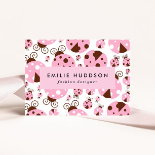 Ladybugs-Muster, Niedliche Ladybugs, rosa Ladybugs Visitenkarte