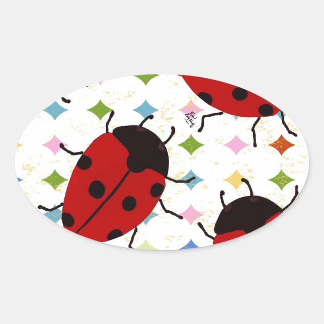 LADYBUGS OVALER AUFKLEBER (Vorderseite)