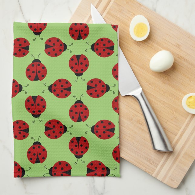 Ladybugs Pattern Küchentuch (Viertel Falte)