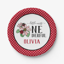 Ladybugs Pink Daisies Eine Geburtstagsparty Pappteller