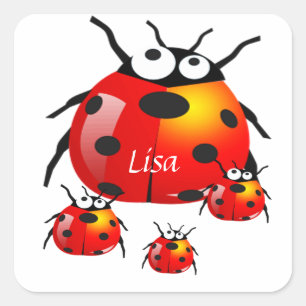 Ladybugs Quadratischer Aufkleber