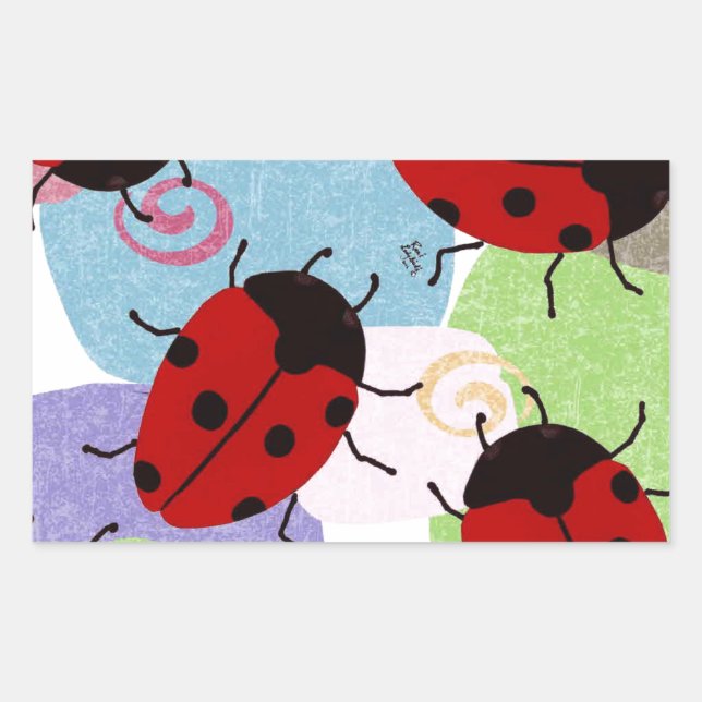 LADYBUGS RECHTECKIGER AUFKLEBER (Vorderseite)