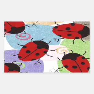 LADYBUGS RECHTECKIGER AUFKLEBER