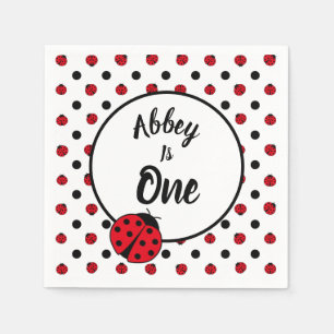 Ladybugs Retro-Polka-Punkte-Papier-Teller Serviette