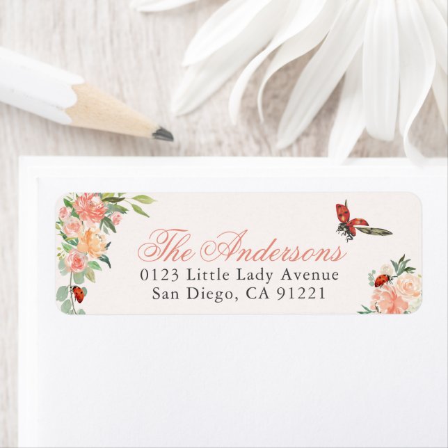 Ladybugs & Roses Return Address (Insitu)