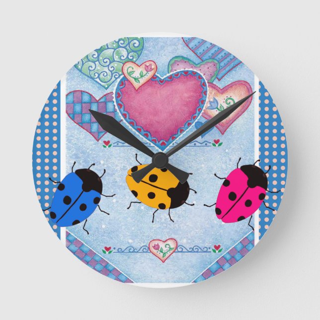 LADYBUGS RUNDE WANDUHR (Vorderseite)