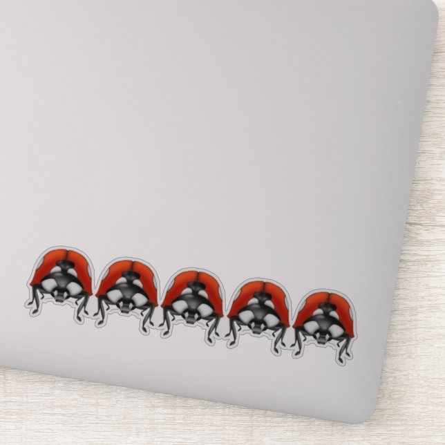 Ladybugs Stand Row Laptop Sticker (Detail)