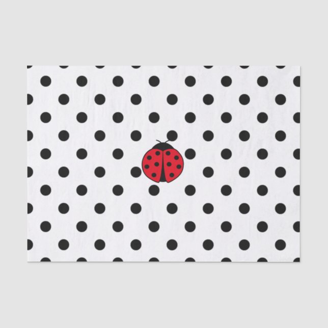 Ladybugs und Polka-Punkte Seidenpapier (Vorderseite)