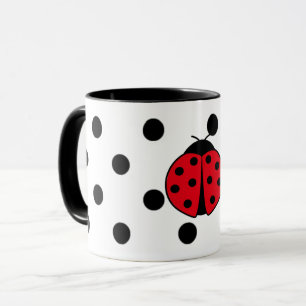 Ladybugs und Polka-Punkte Tasse