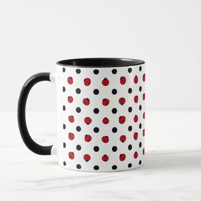 Ladybugs und Polka-Punkte Tasse (Links)