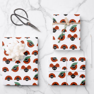 Ladybugs Wrapping Paper Sheets Geschenkpapier Set