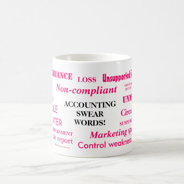 Ladys Accounting Swear Worte!! Funny Acccountant Kaffeetasse (Mittel)