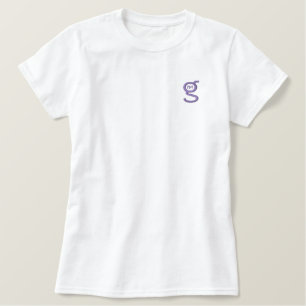 Ladys Angepasst Polo w Lila Logo
