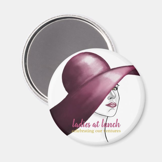 Ladys at Lunch - Elegantes Keepake Magnet! Magnet (Vorderseite/Rückseite)