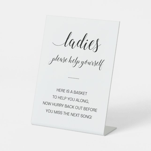 Ladys Bathroom Basket Elegant Wedding Sockelschild (Vorderseite)