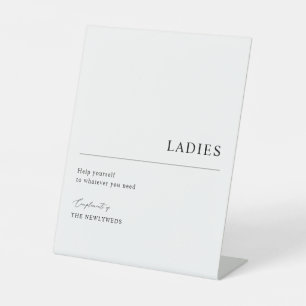 Ladys Bathroom Basket Minimalistisch Hochzeit Sockelschild