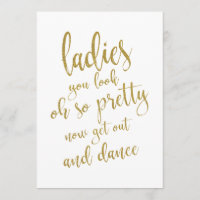 Ladys Bathroom Gold - erschwingliches Hochzeitszei